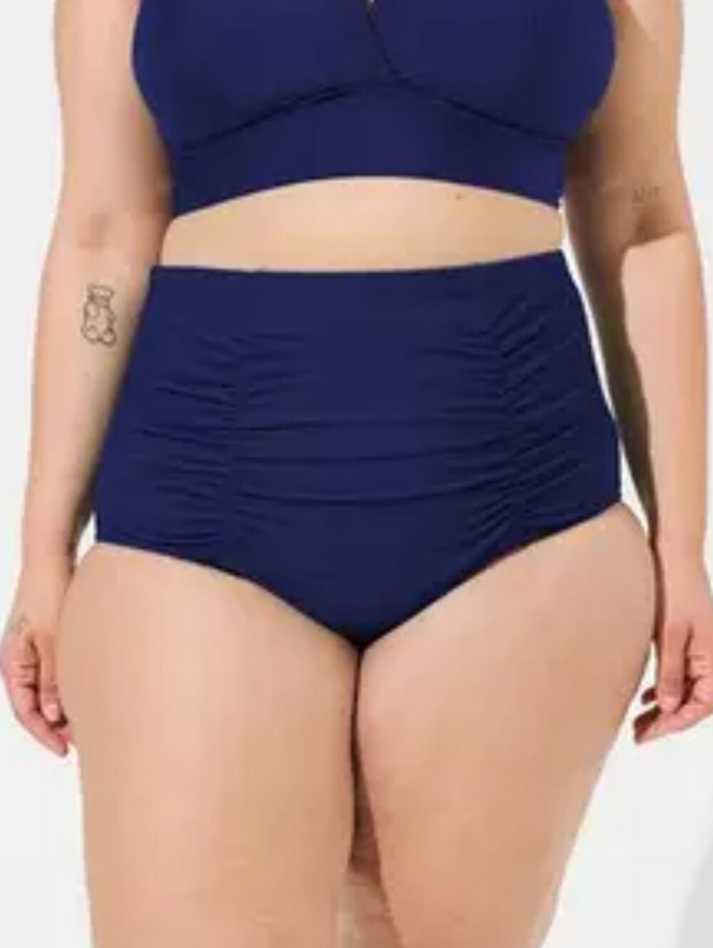 Torrid High-Waist Ruched Bikini Bottom - Navy - Picture 2 of 5